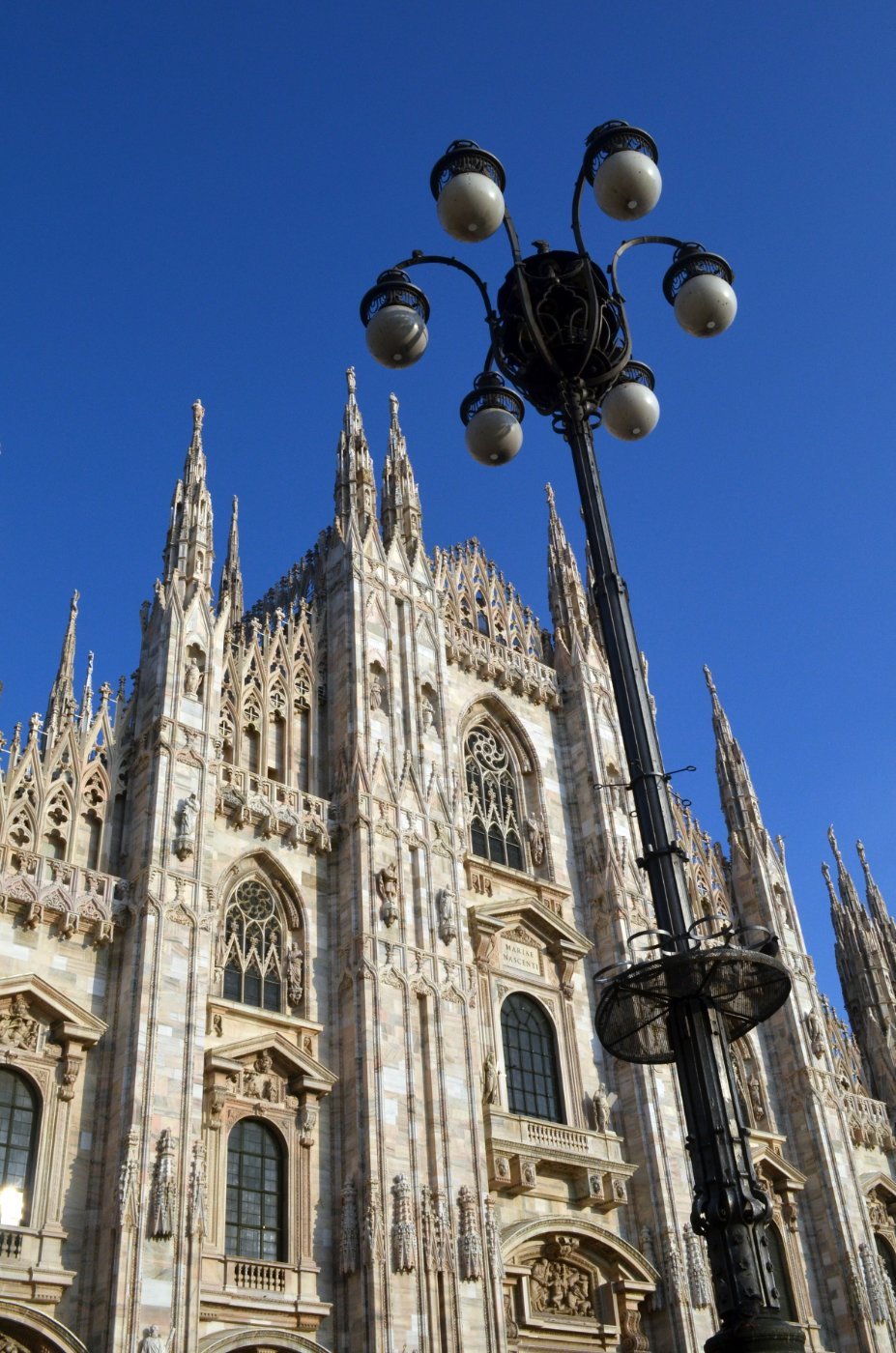 The marble spires of the Duomo in Milan