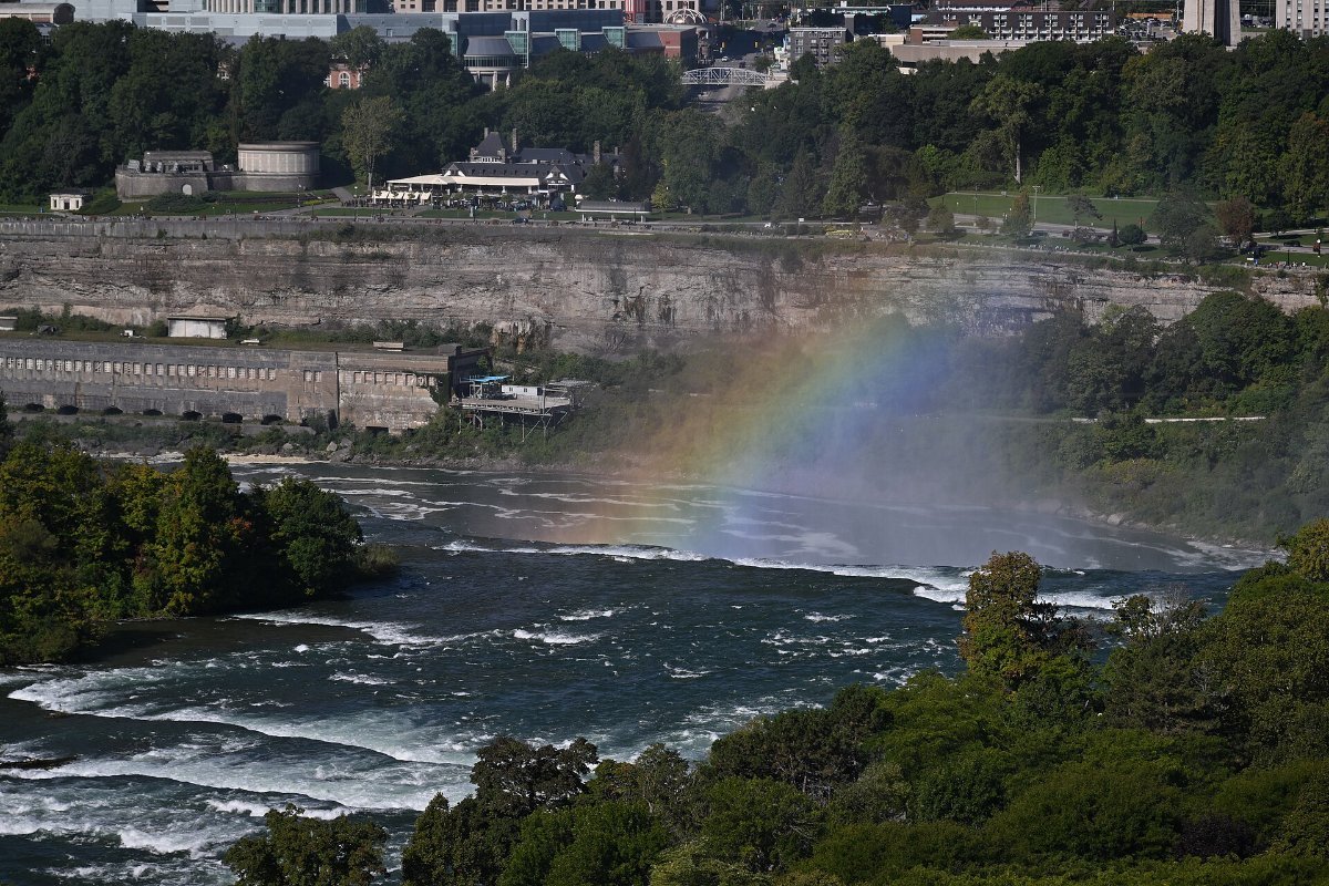 A rainbow over the American Falls at Niagara