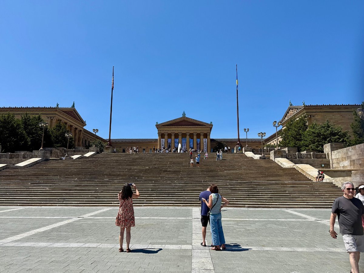 The Philadelphia Museum of Art from the bottom of the steps