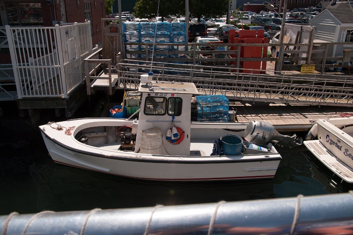 A lobster boat in Portland harbour, Maine