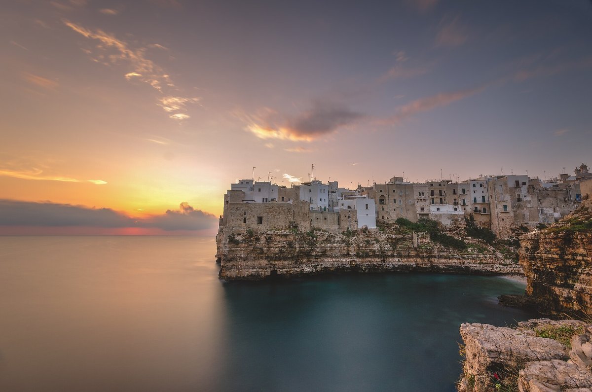 Polignano a Mare, built on cliffs above the Adriatic