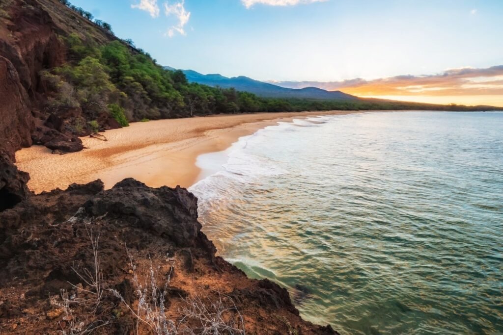 Sunset over the coast of Maui, Hawaii