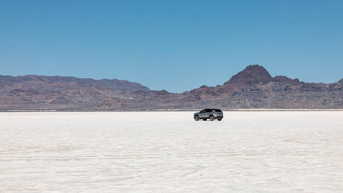 The Bonneville Salt Flats in Utah