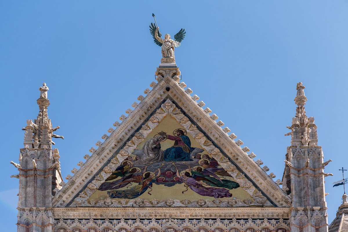 The facade of Siena Cathedral in Tuscany