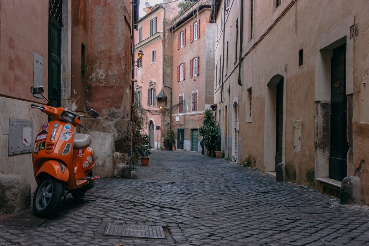 Trastevere in Rome after dark