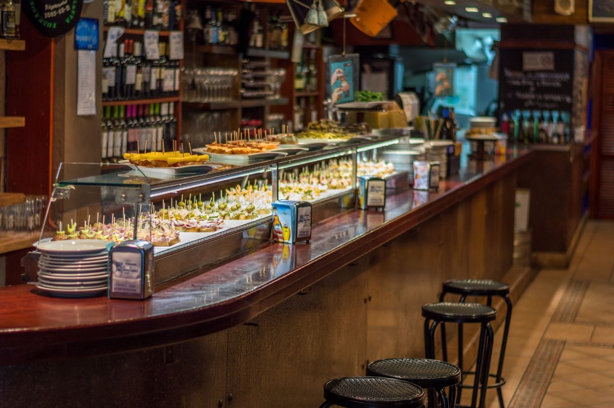 A tapas counter in Spain
