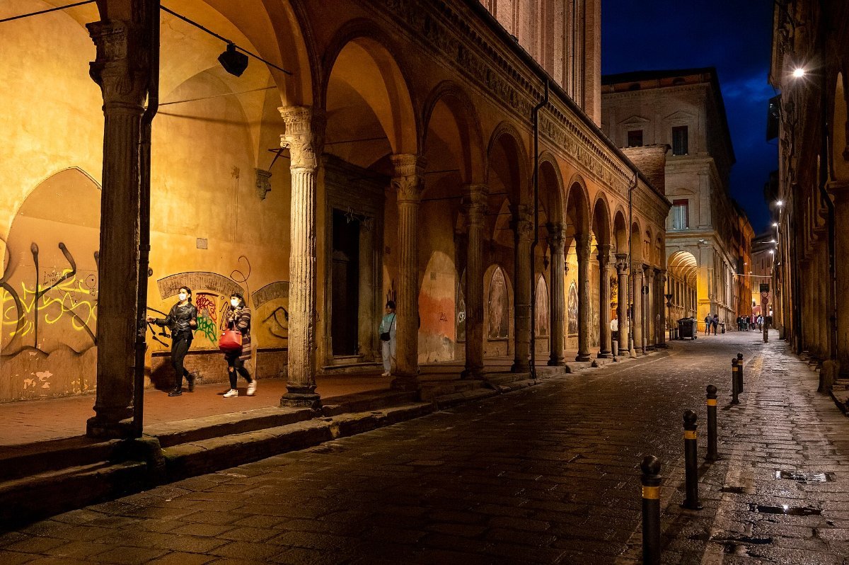 One of Bologna's covered porticoes