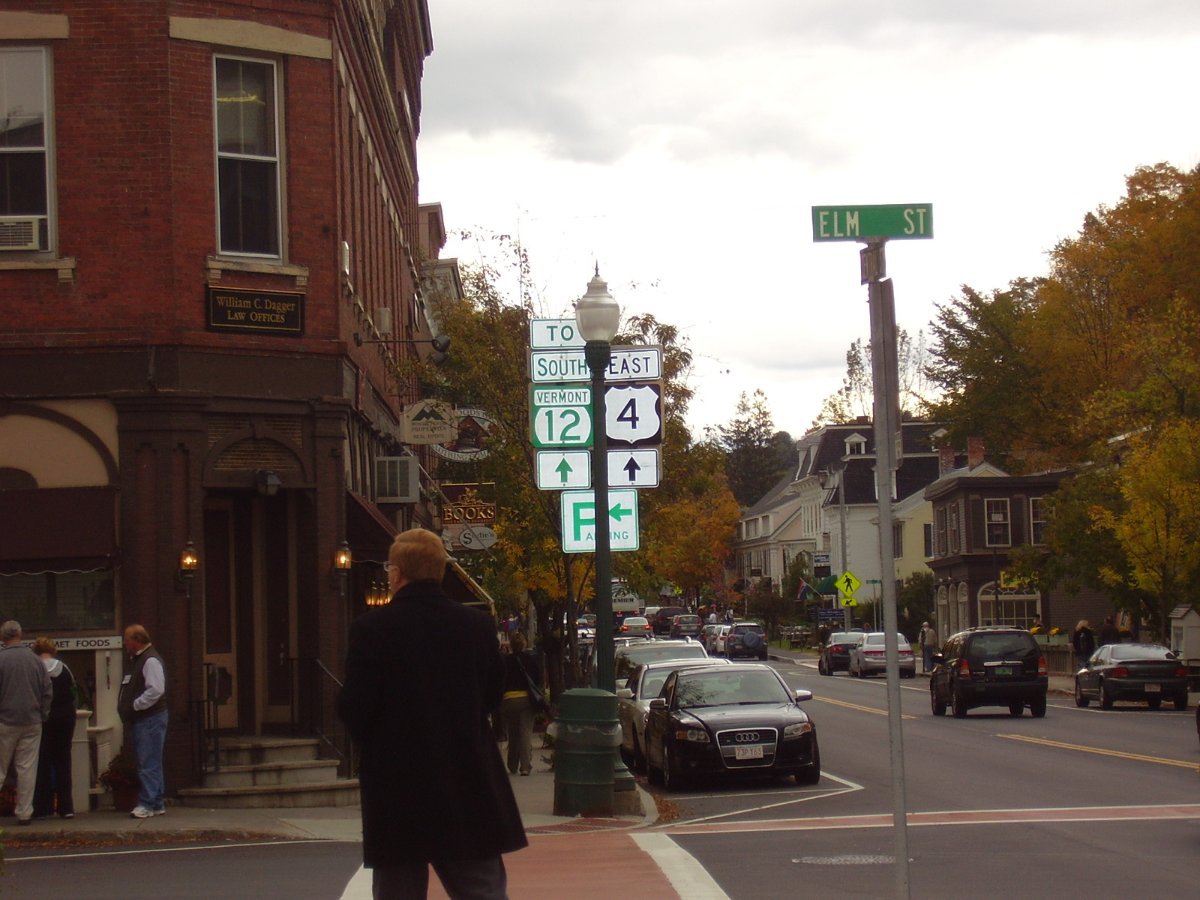 The village centre of Woodstock, Vermont