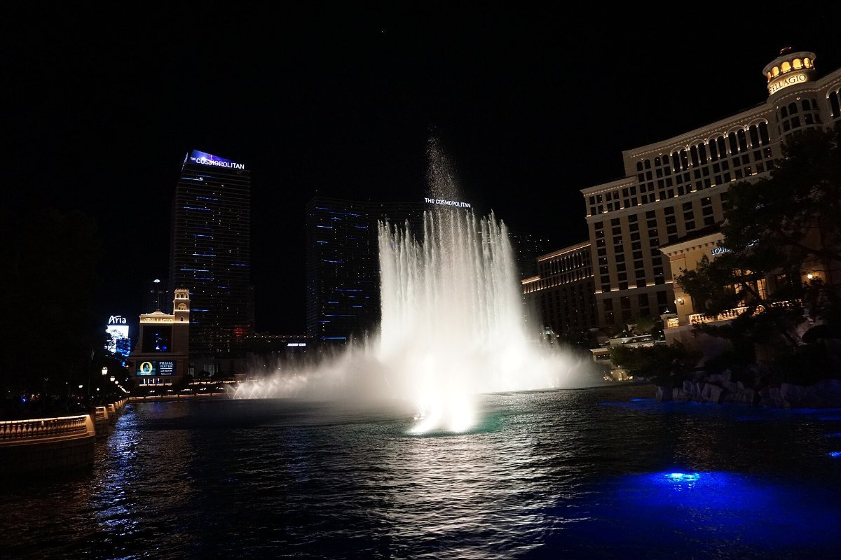 The Bellagio fountains on the Strip