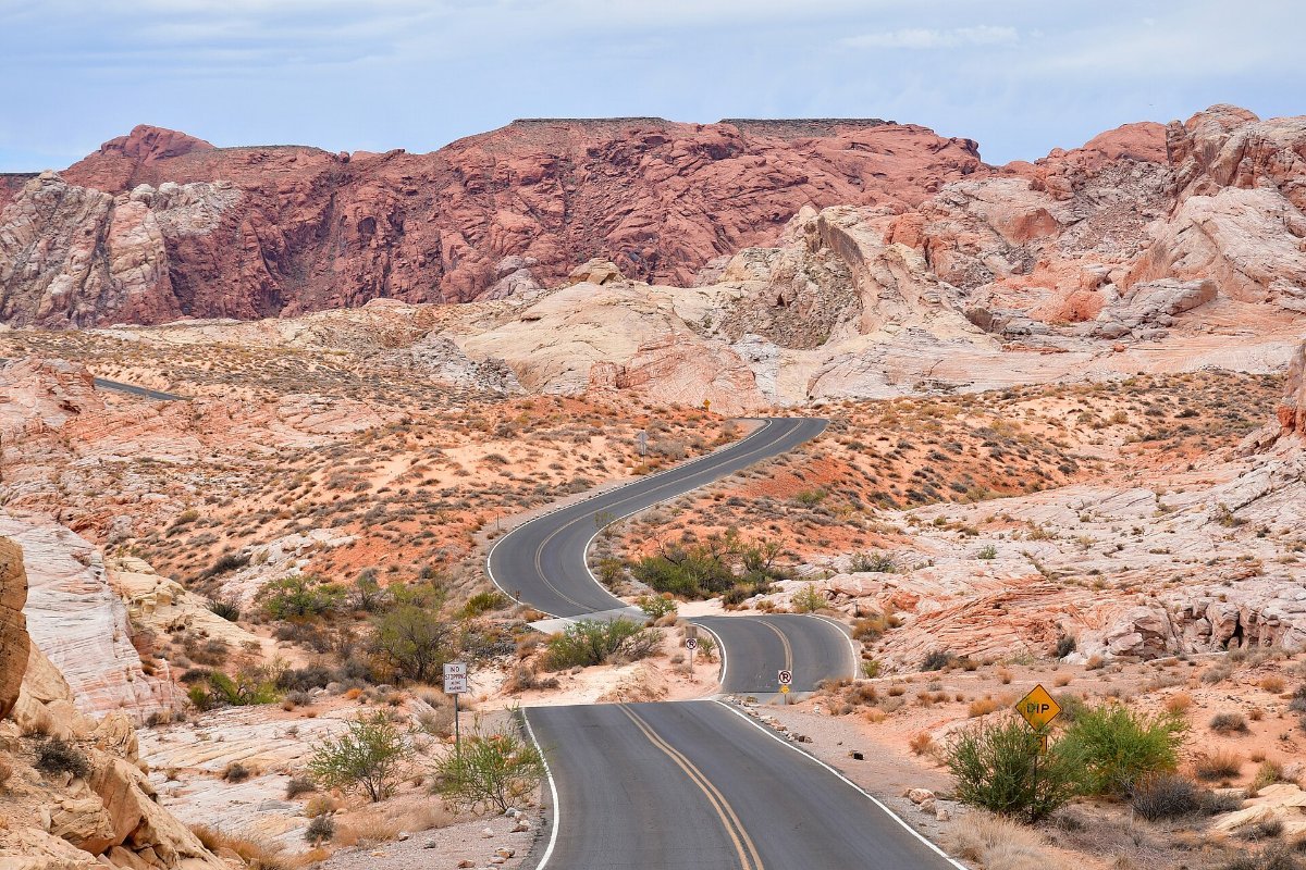 The road through Valley of Fire State Park