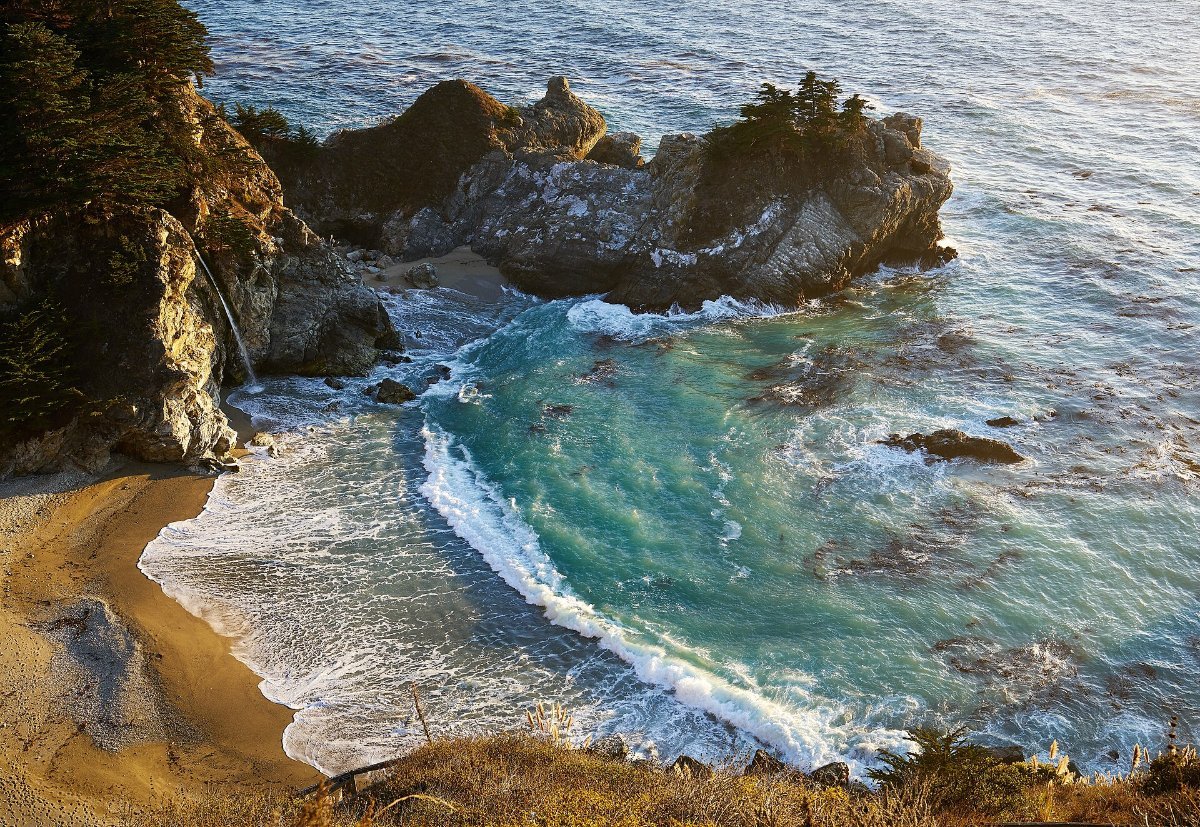 McWay Falls dropping onto the beach in Big Sur