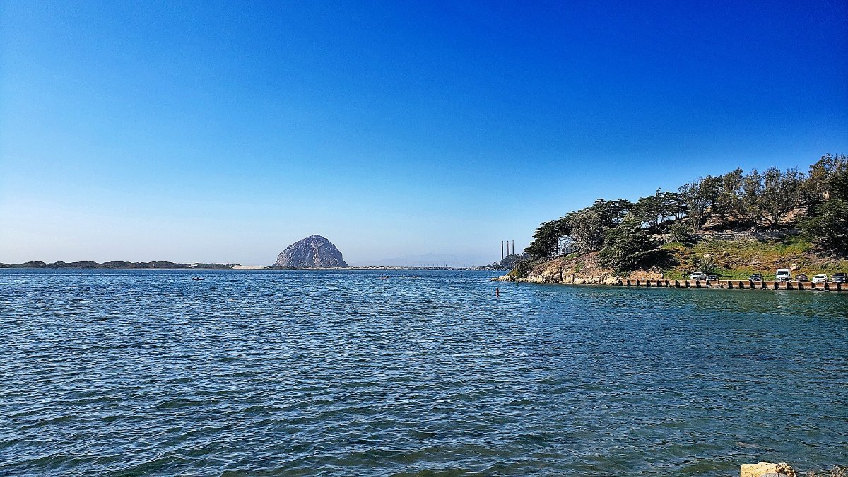 Morro Rock rising out of the bay on the central coast