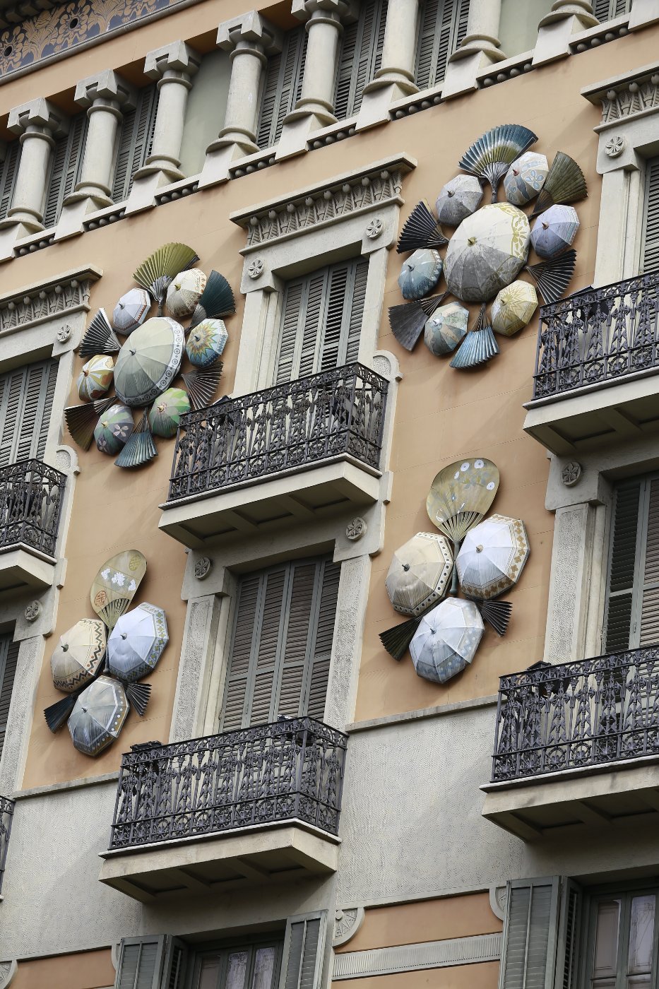 Casa Bruno Cuadros with its umbrellas, on La Rambla