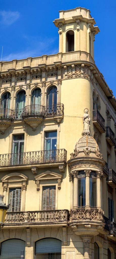 A residential building in Barcelona on a sunny day