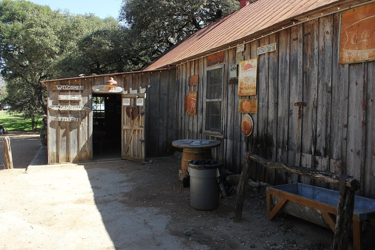 Luckenbach, Texas, population approximately three
