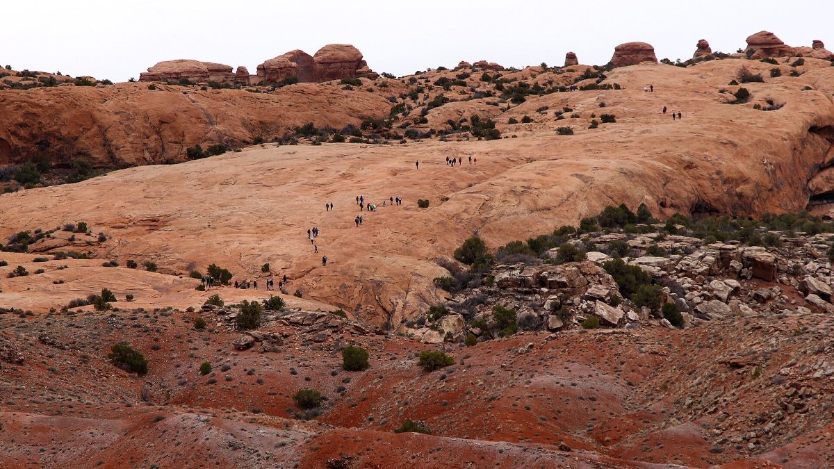 The slickrock climb on the Delicate Arch trail in Arches National Park