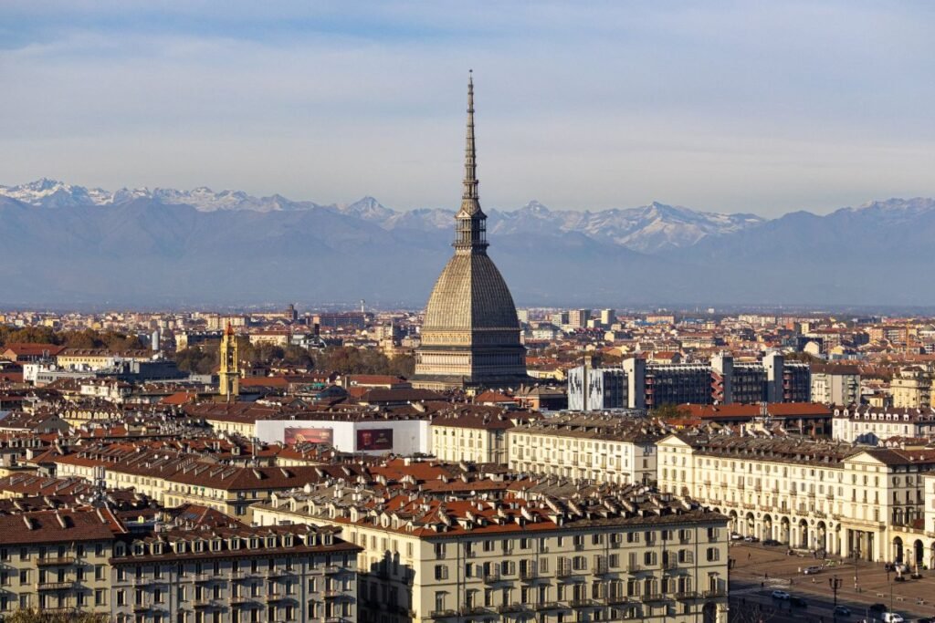 The Mole Antonelliana above the rooftops of Turin