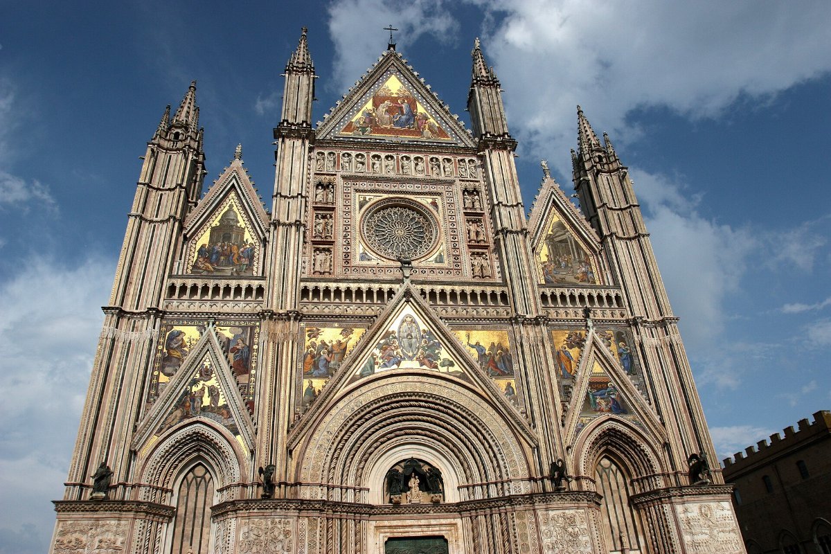 The facade of Orvieto Cathedral in Umbria