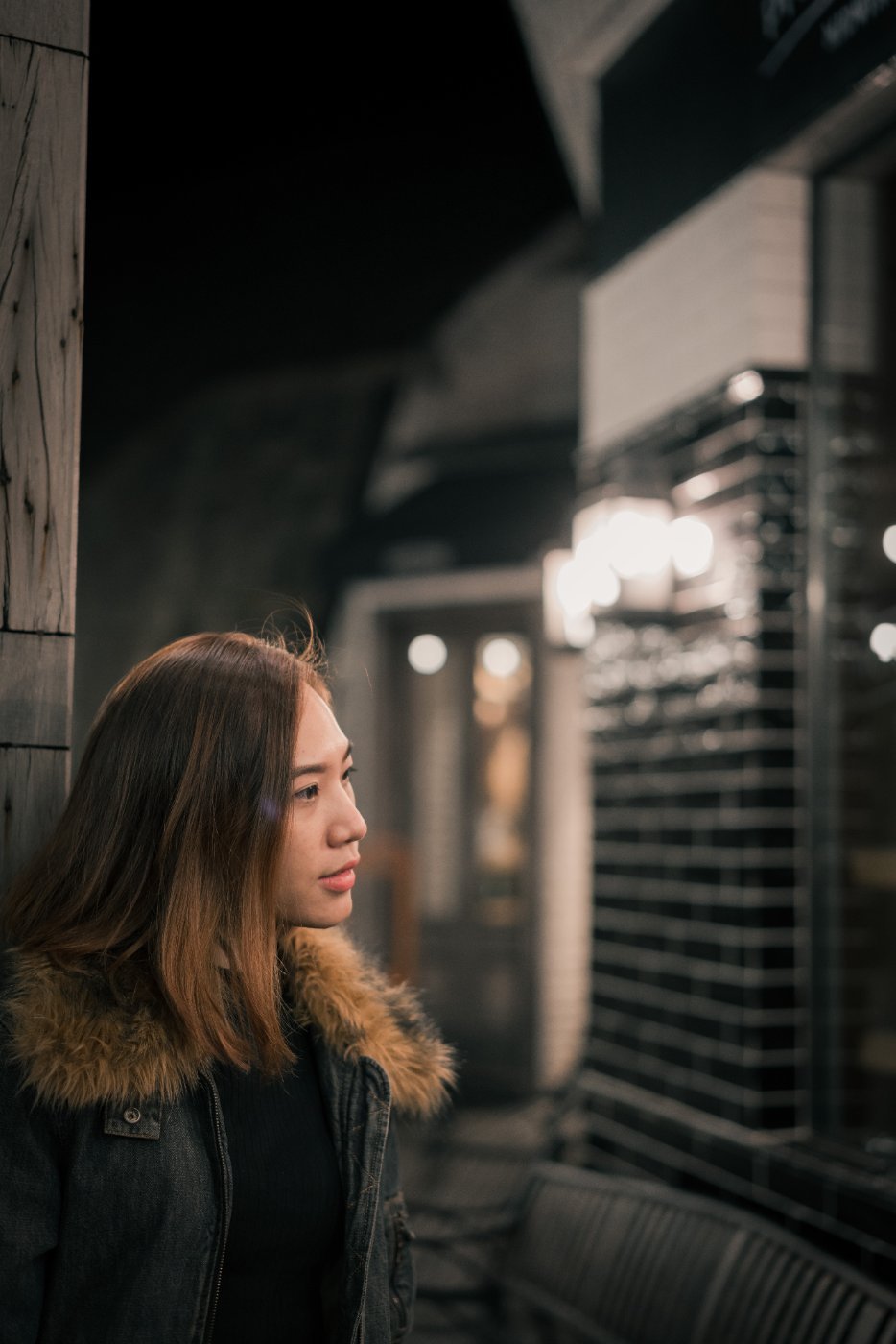 Standing in an unfamiliar city after dark