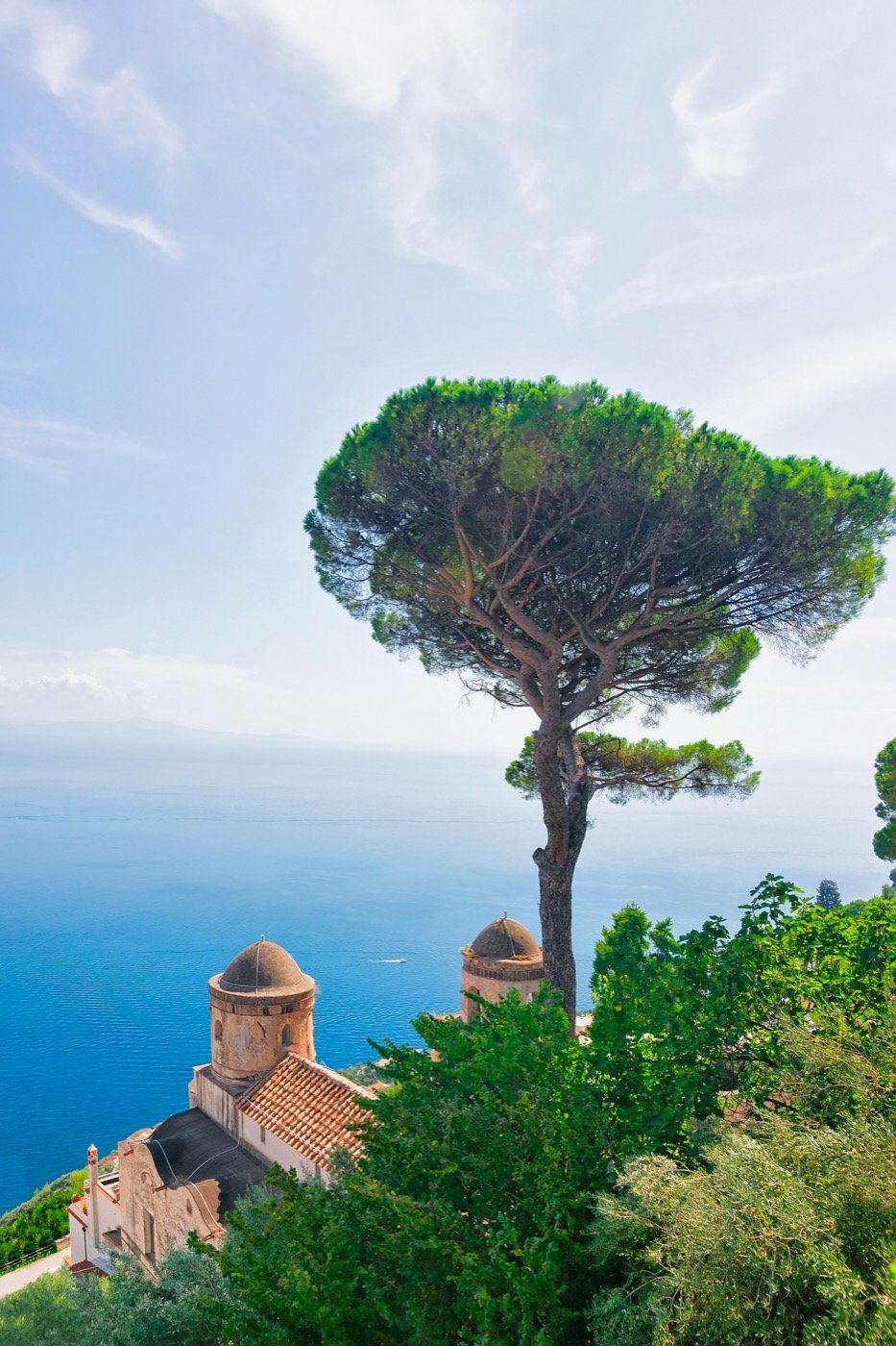 The view from a terrace in Ravello over the Tyrrhenian sea