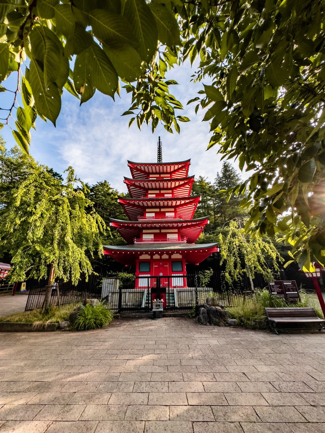 Chureito Pagoda with Mount Fuji behind it