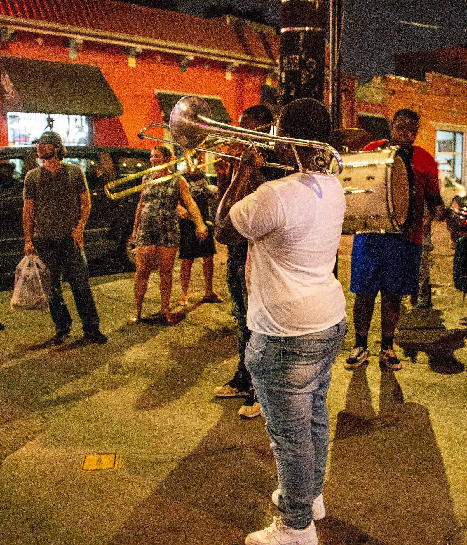 Street musicians on Frenchmen Street in New Orleans