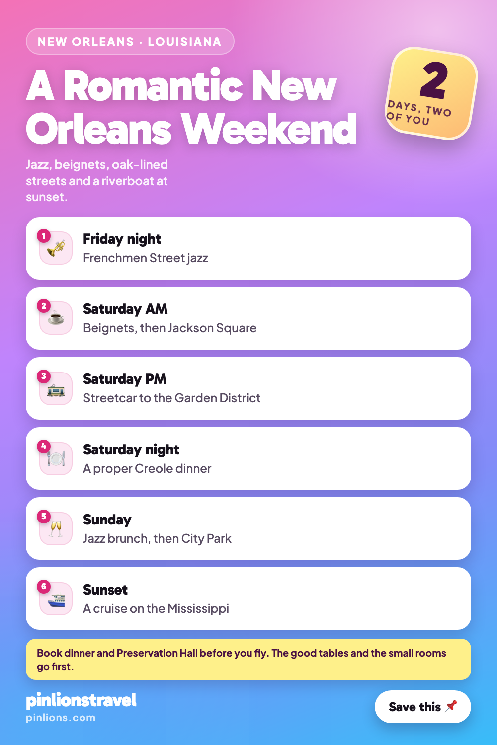 A Romantic Weekend in New Orleans