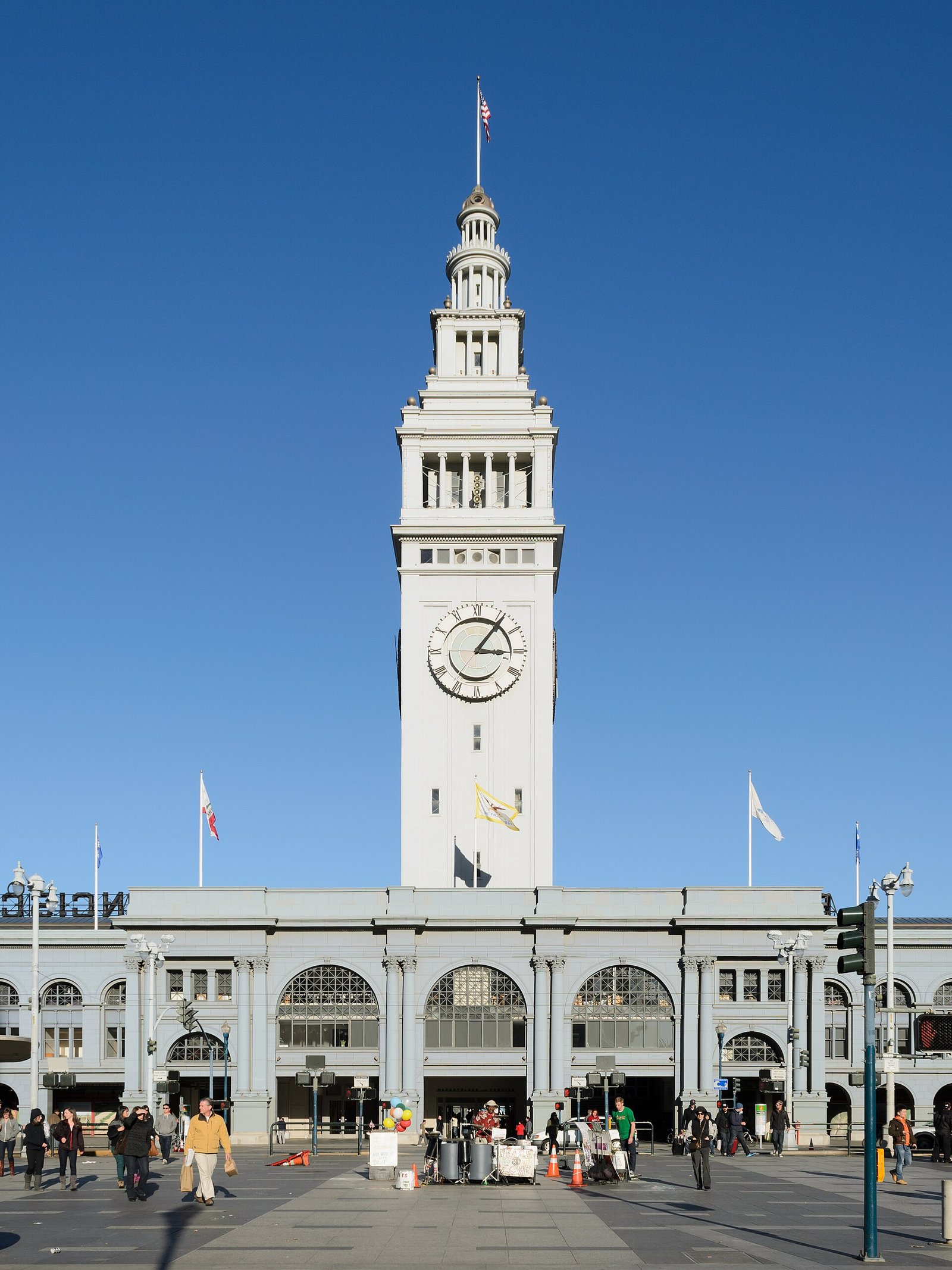 The Ferry Building clock tower on the Embarcadero, San Francisco