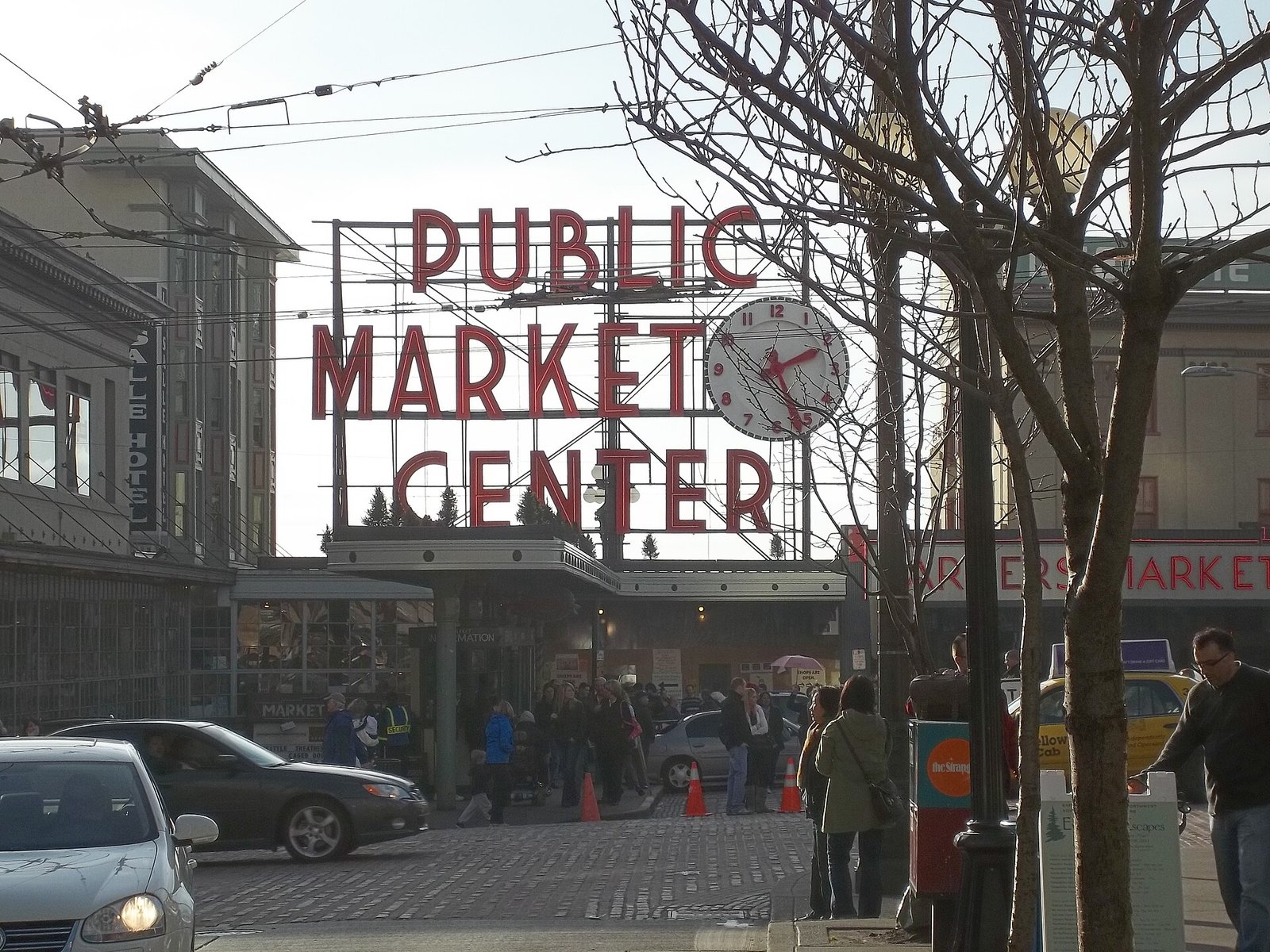 The Public Market Center sign at Pike Place Market in Seattle