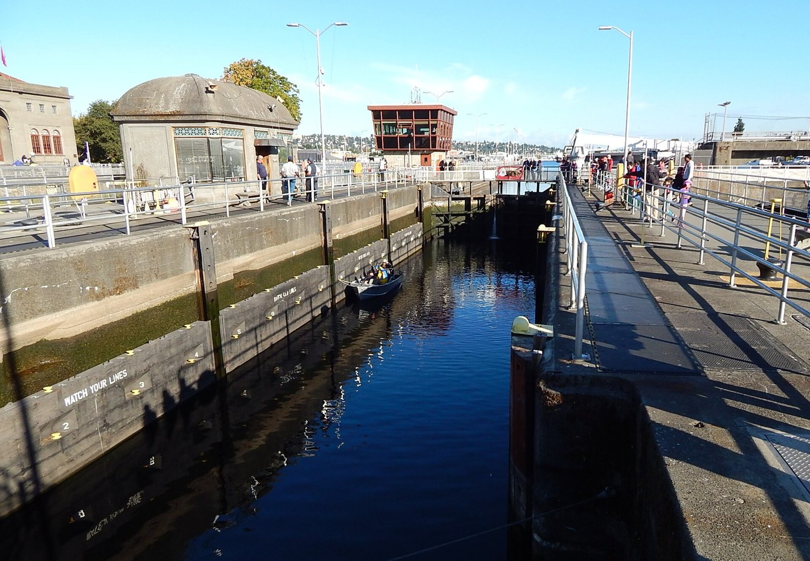 A lock chamber at the Ballard Locks in Seattle