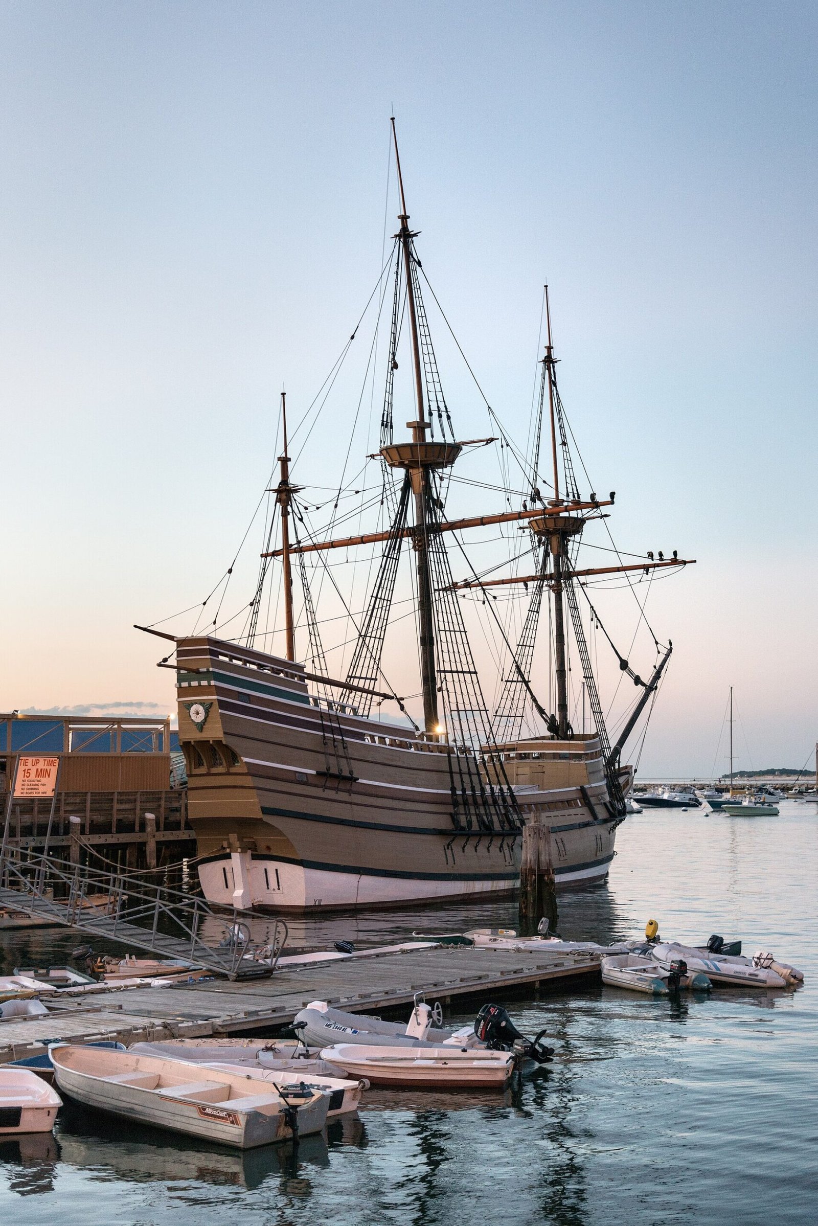 The Mayflower II replica ship in Plymouth Harbor
