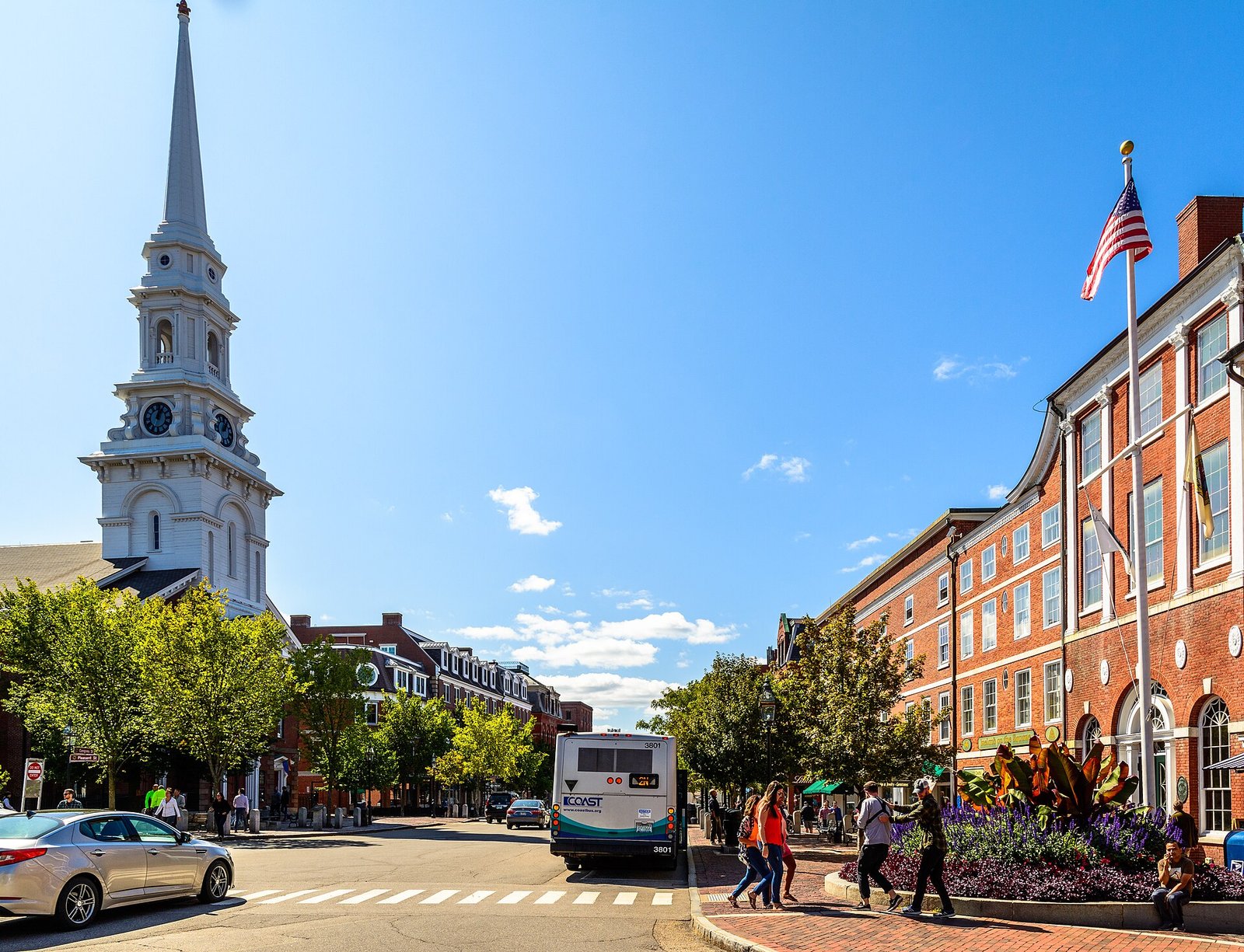Market Square and the North Church in Portsmouth, New Hampshire