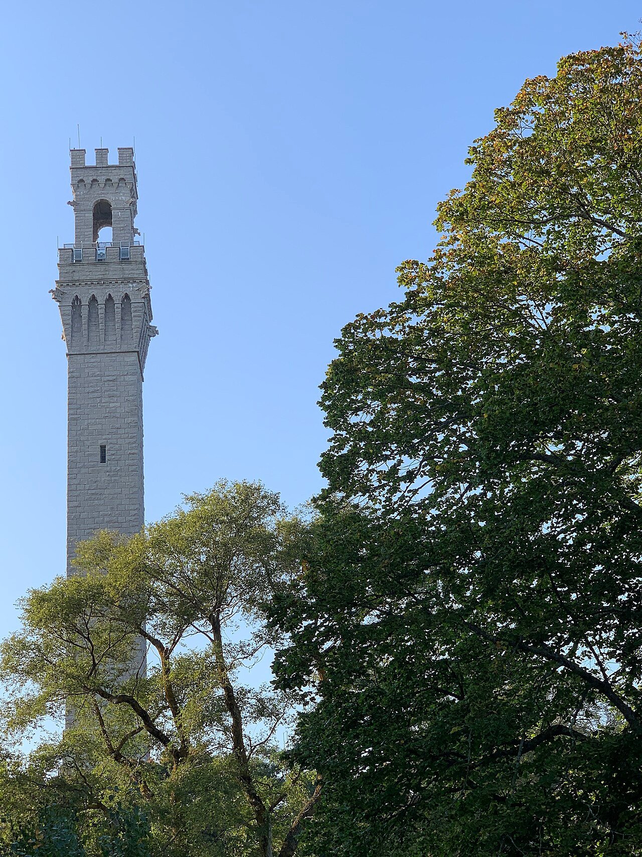 Commercial Street and the Pilgrim Monument in Provincetown