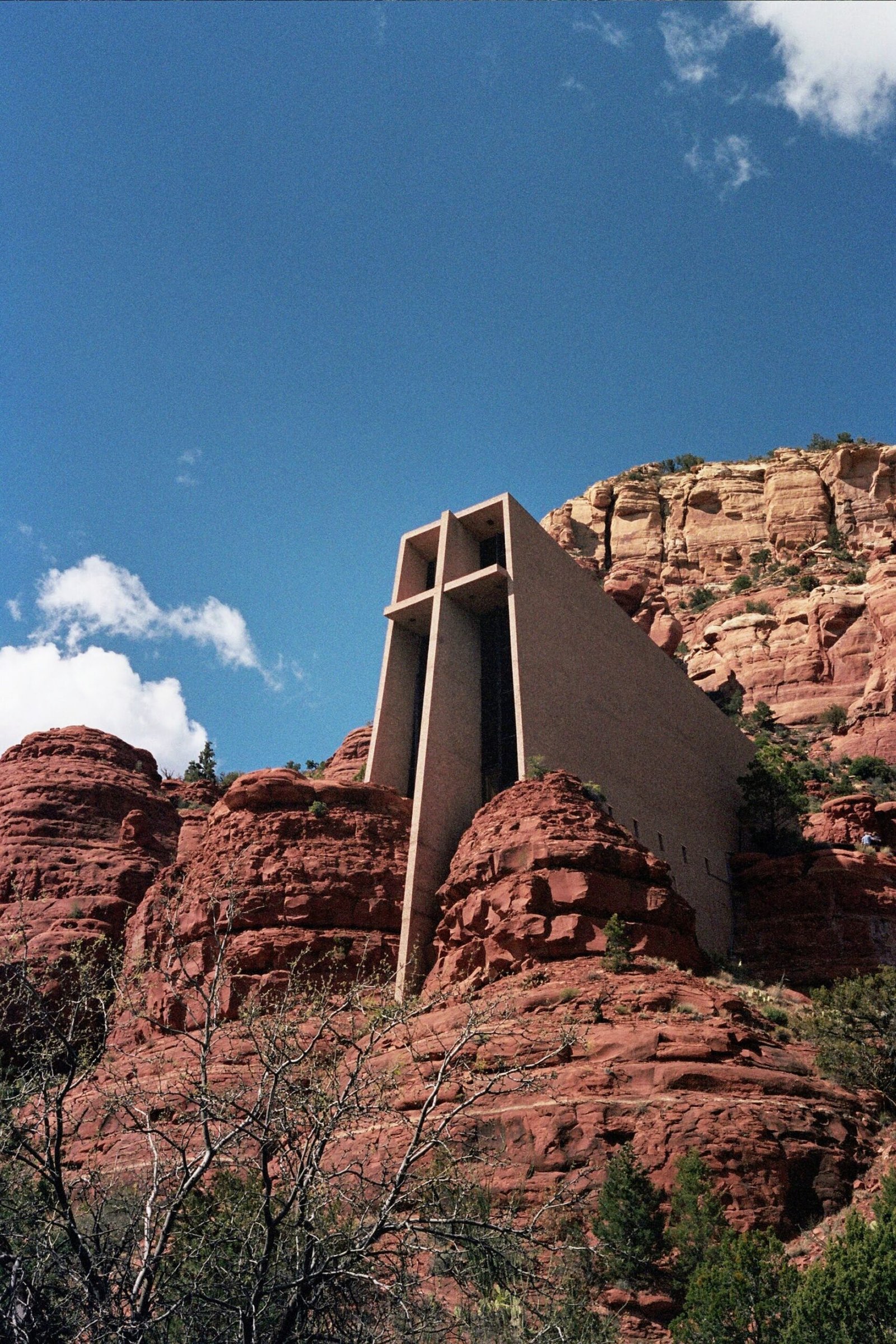 The Chapel of the Holy Cross built into the red rocks of Sedona