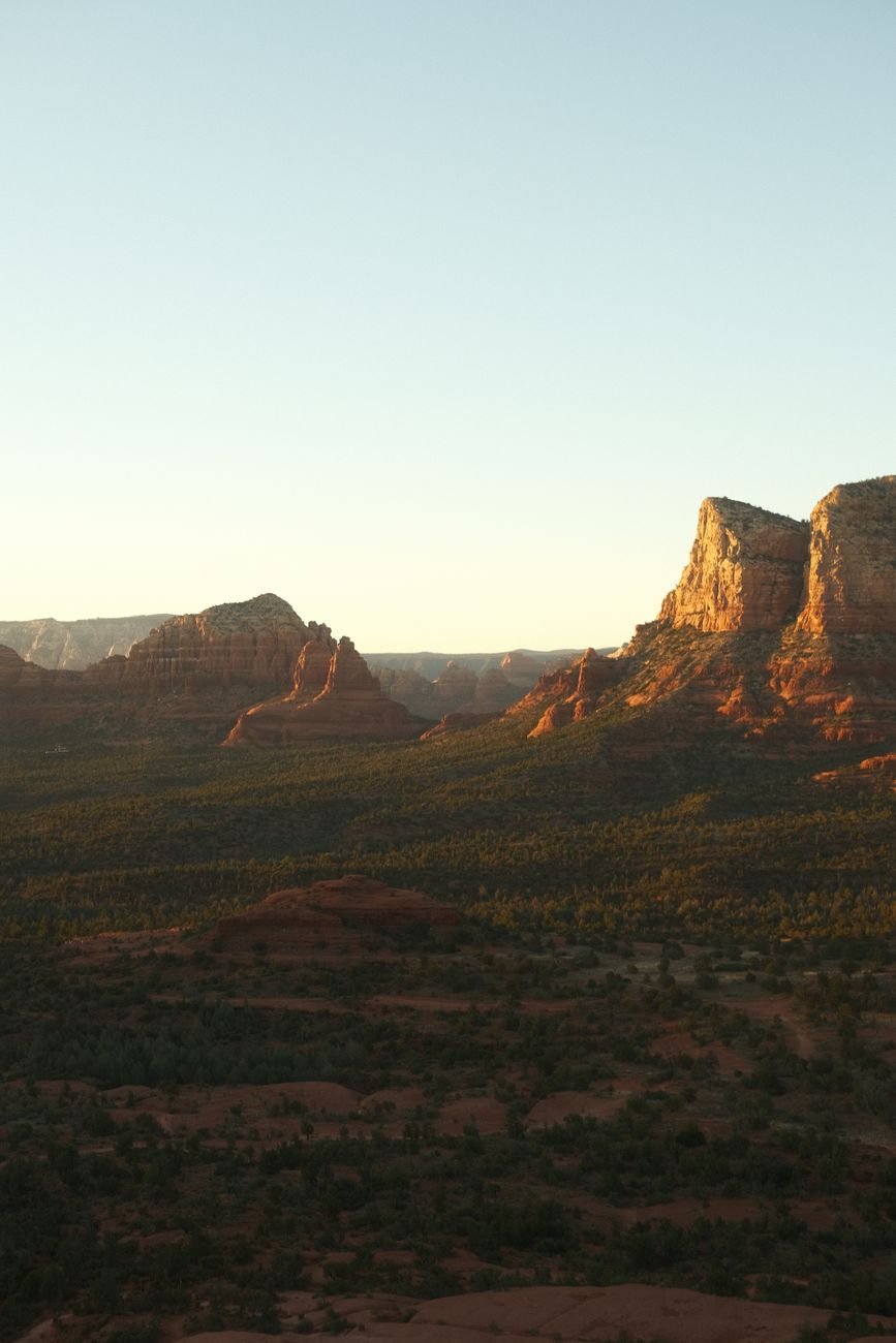 Sunset over the red rocks from Airport Mesa in Sedona