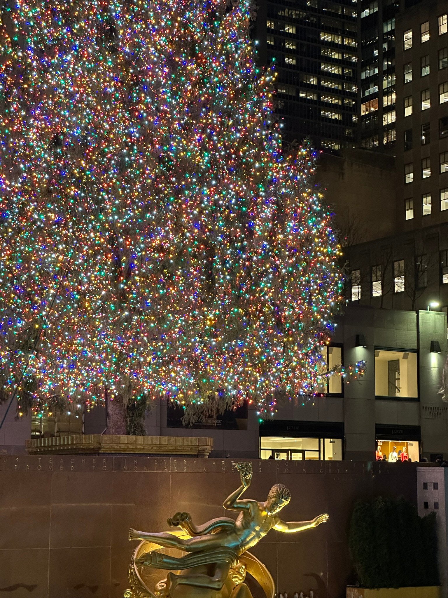 The Rockefeller Center Christmas tree and ice rink