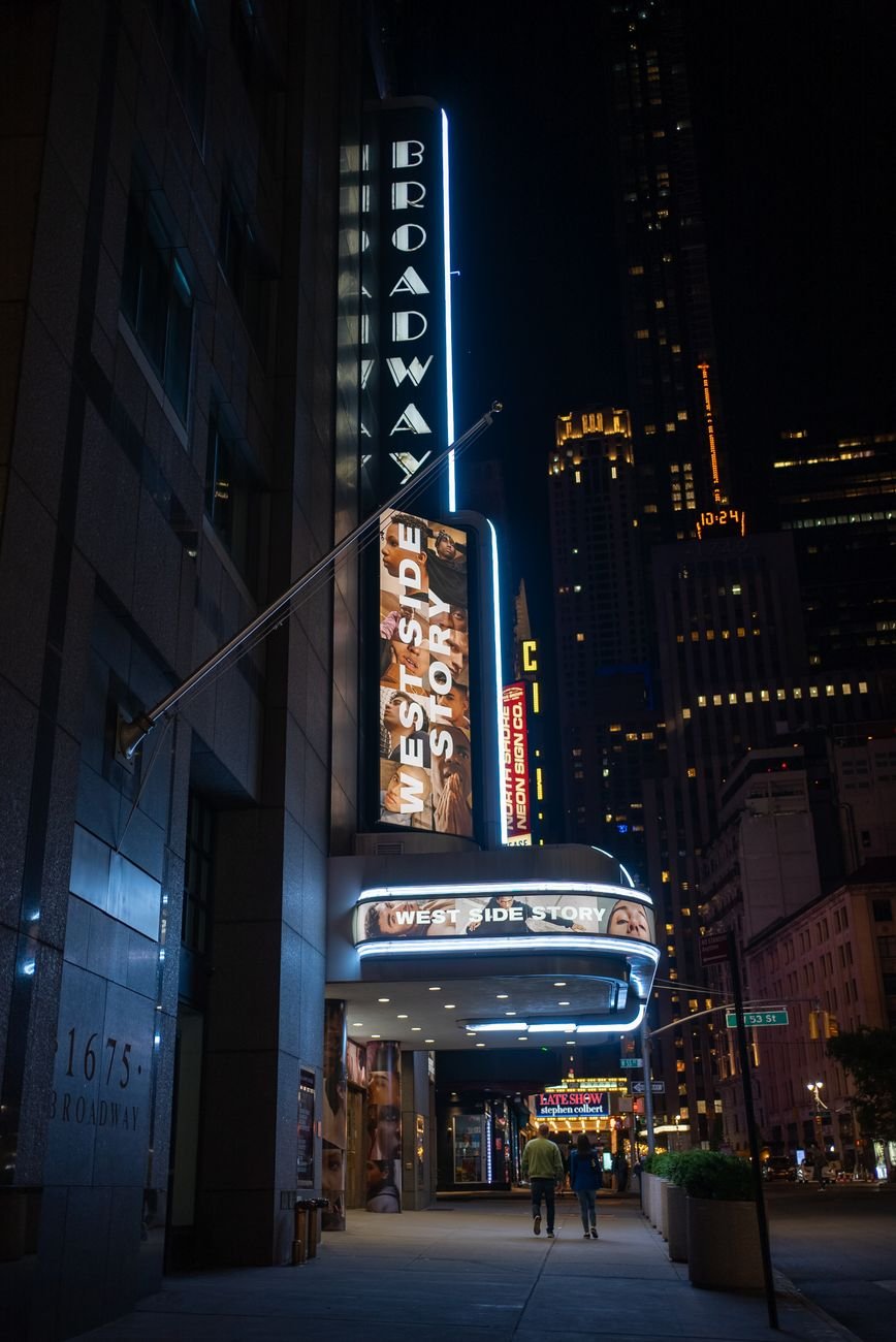 Theatre marquees on Broadway in Times Square