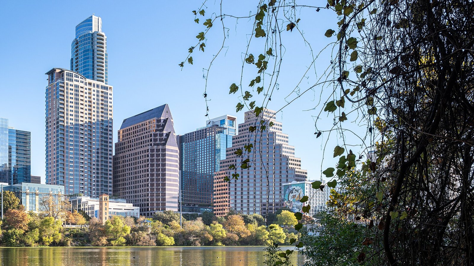 The Austin skyline across Lady Bird Lake