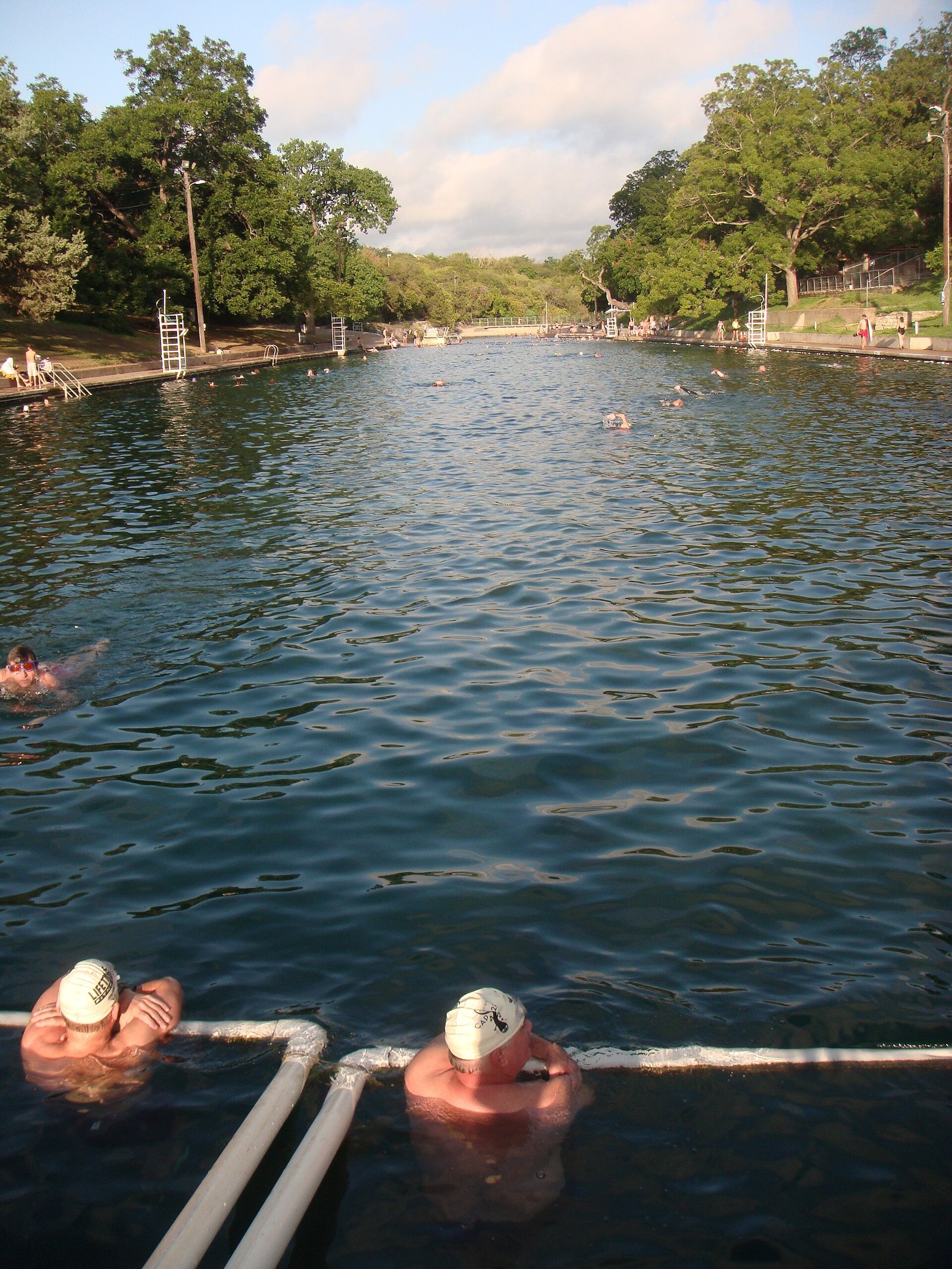 Swimmers at the spring-fed Barton Springs Pool in Austin