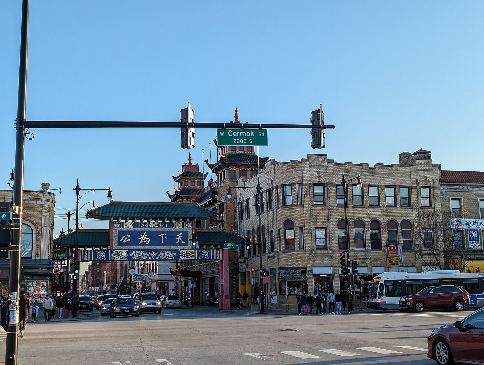The Chinatown Gate on Wentworth Avenue in Chicago