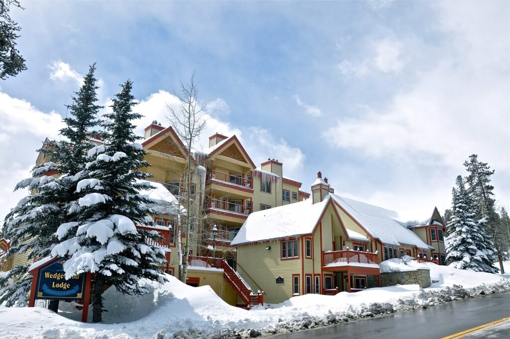 A snowy lodge in Breckenridge, Colorado