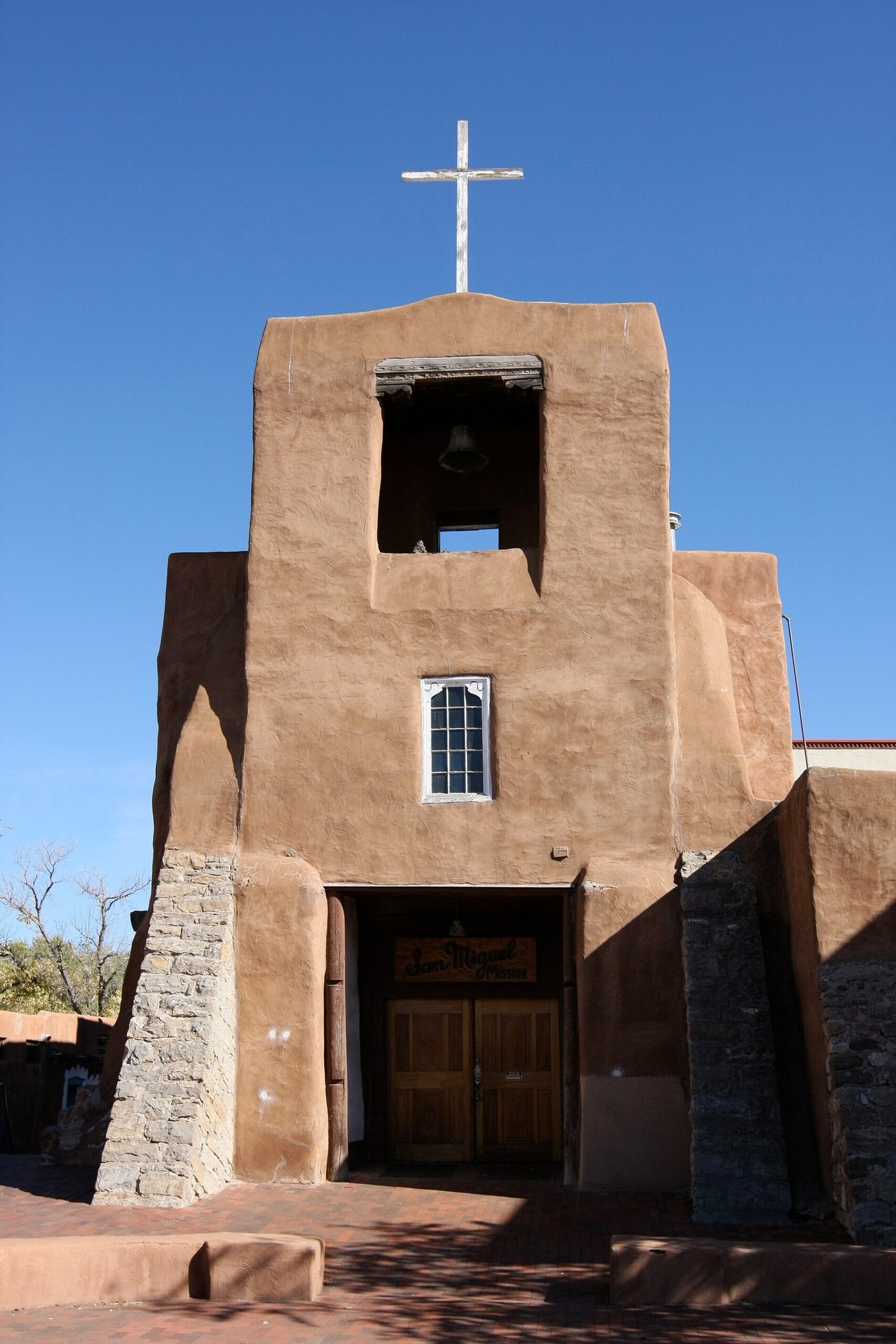 San Miguel Chapel, an adobe church in Santa Fe, New Mexico