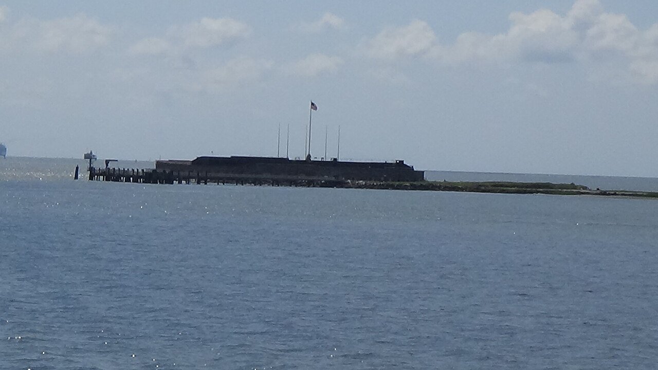 Fort Sumter seen from the ferry in Charleston Harbor