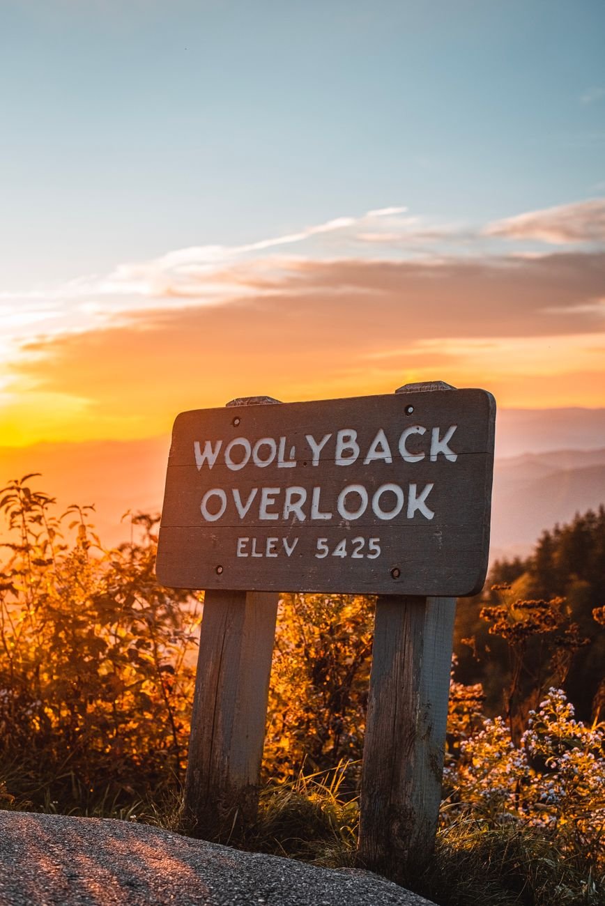 An overlook on the Blue Ridge Parkway near Asheville
