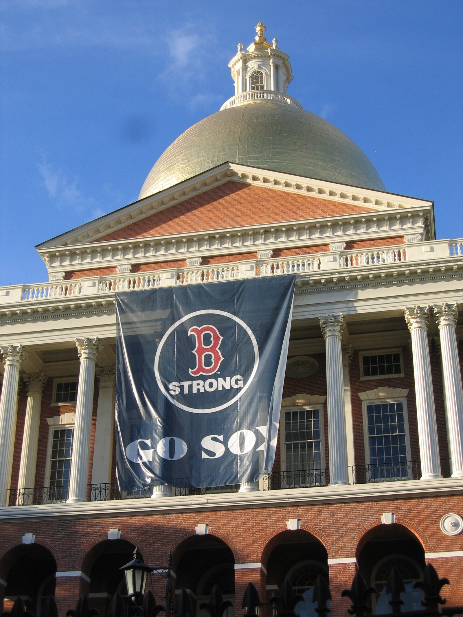 The gold dome of the Massachusetts State House