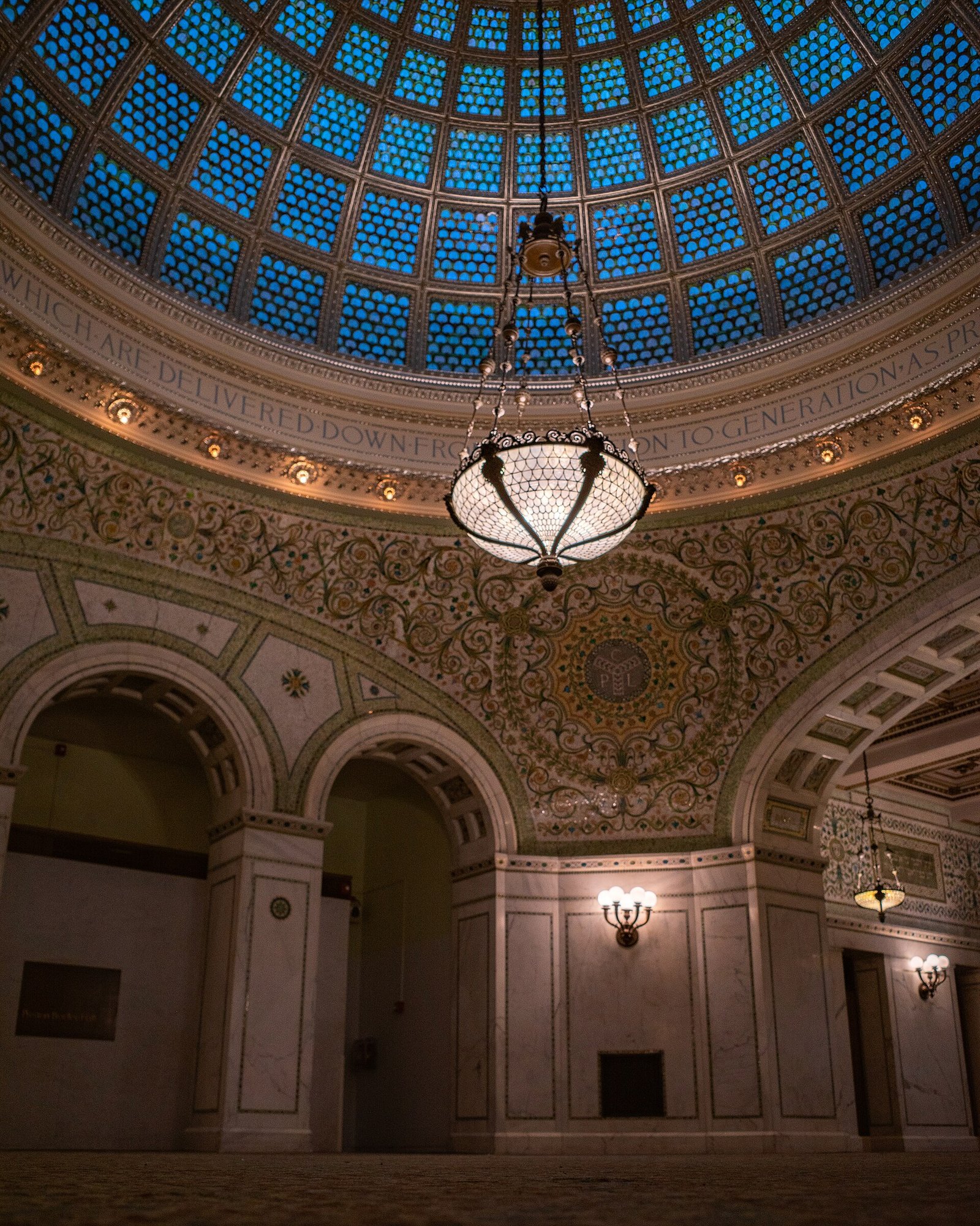 The Tiffany dome inside the Chicago Cultural Center