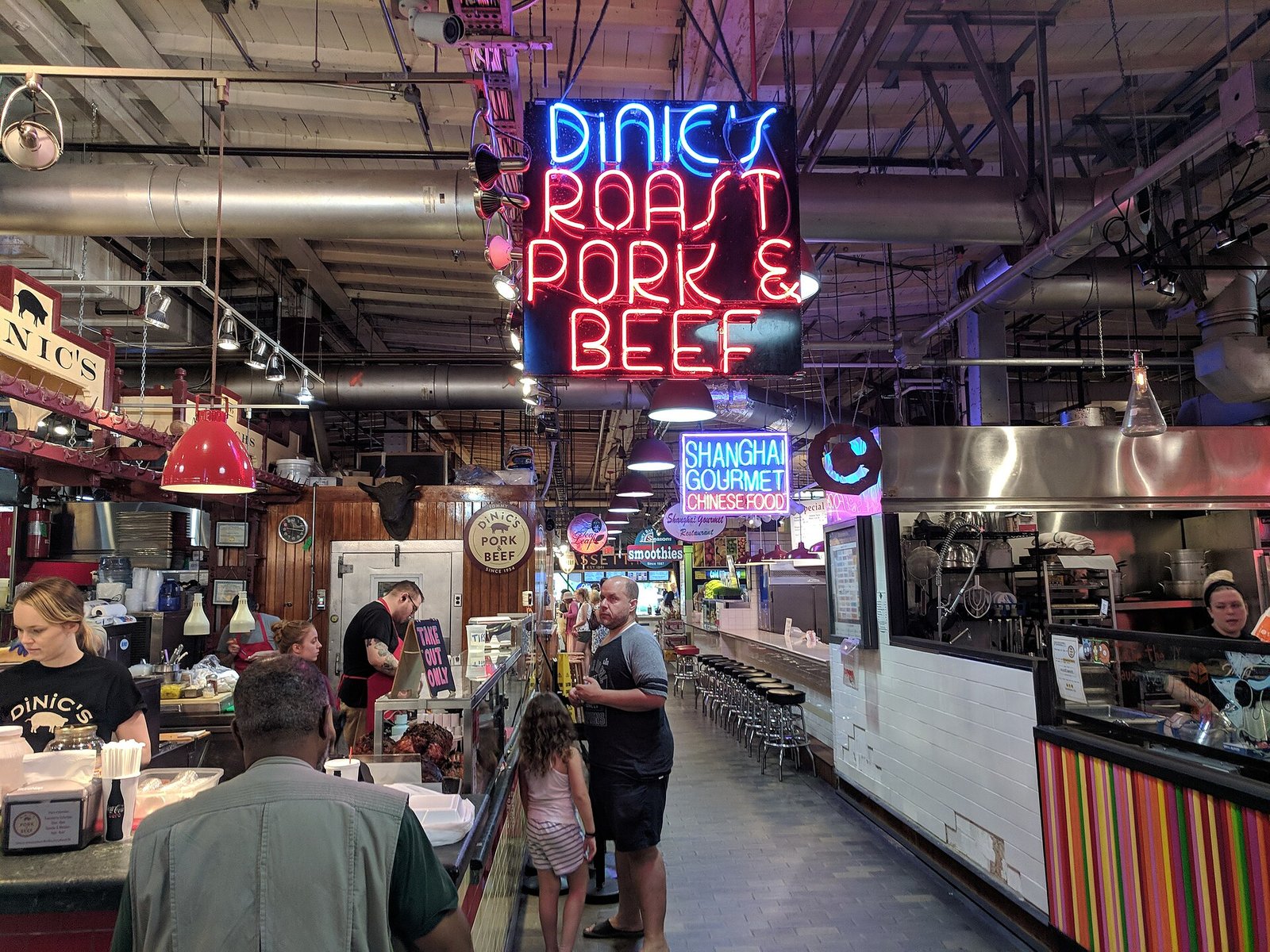 The DiNic's Roast Pork stall inside Reading Terminal Market