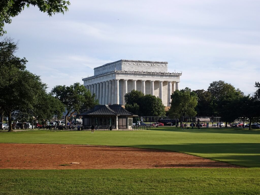 The Lincoln Memorial at the west end of the National Mall