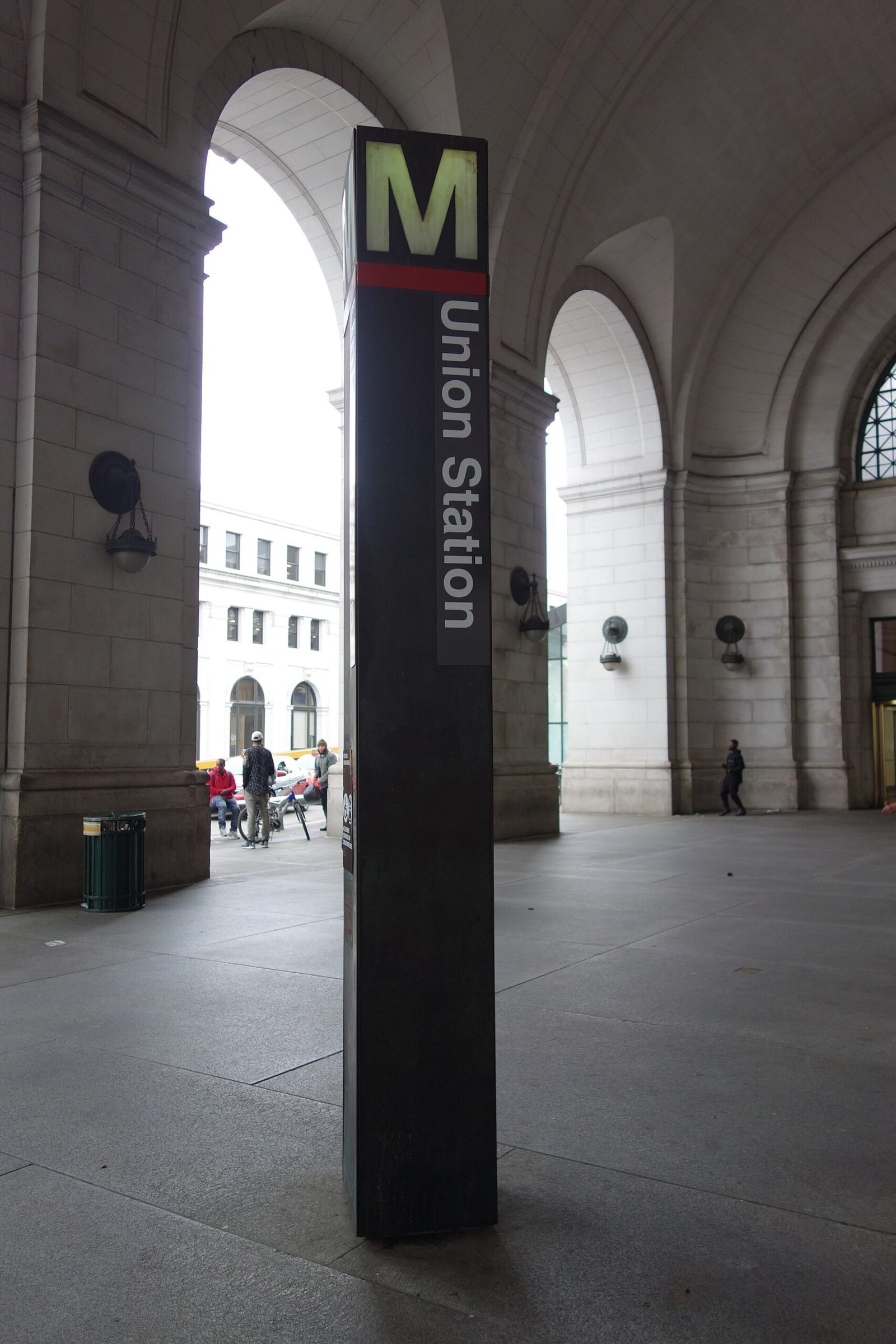 The Metro entrance under the arches of Union Station in Washington DC