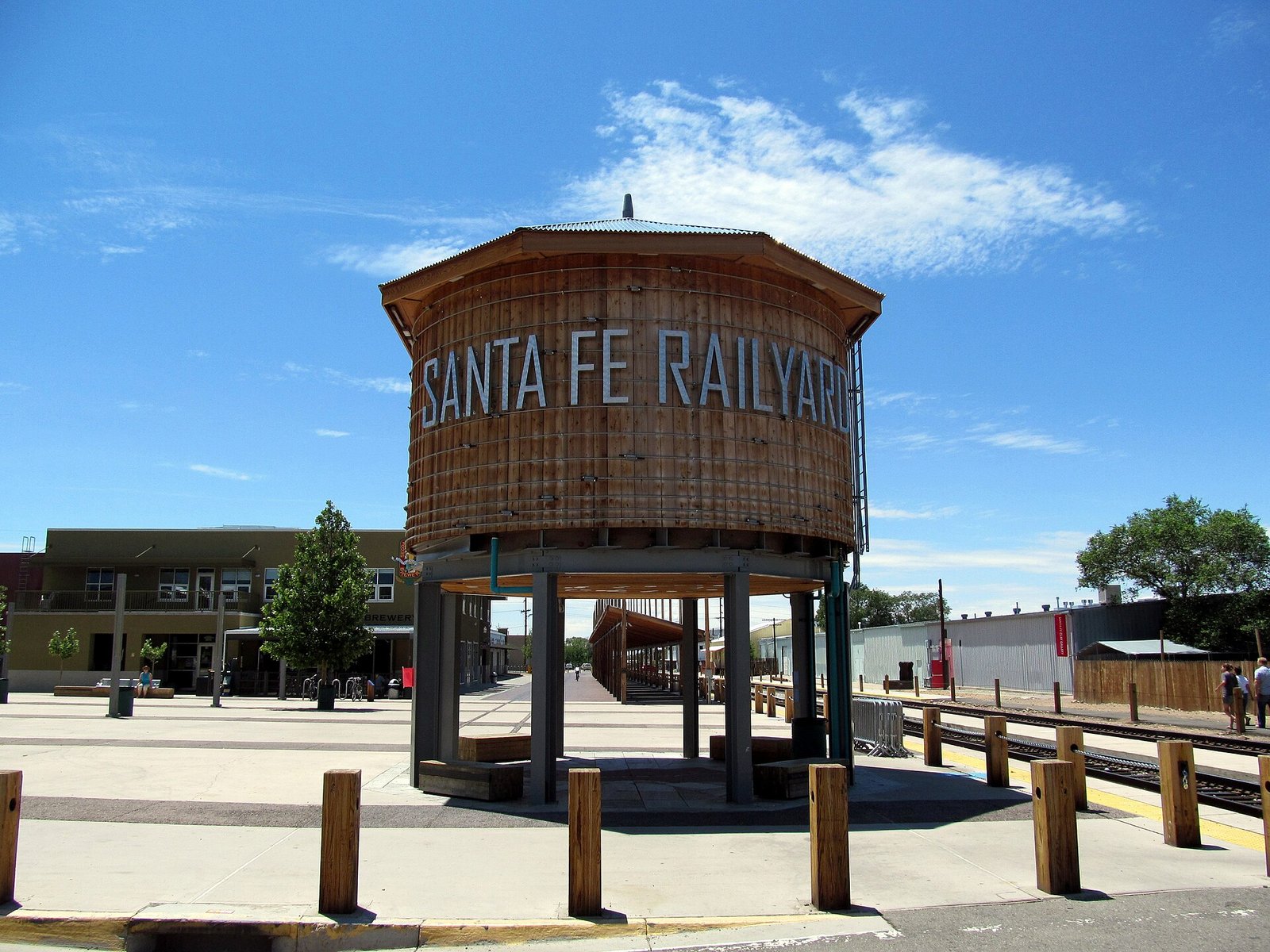 The old water tower at the Santa Fe Railyard